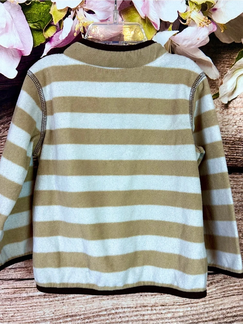 Child of Mine Toddler Boys Brown Striped I’m a Great Catch Sweatshirt 24 months